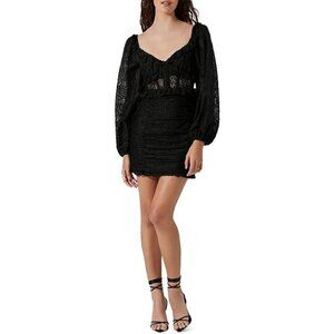 NWT ASTR the Label Womens Lace Mini Cocktail and Party Dress Black Size S